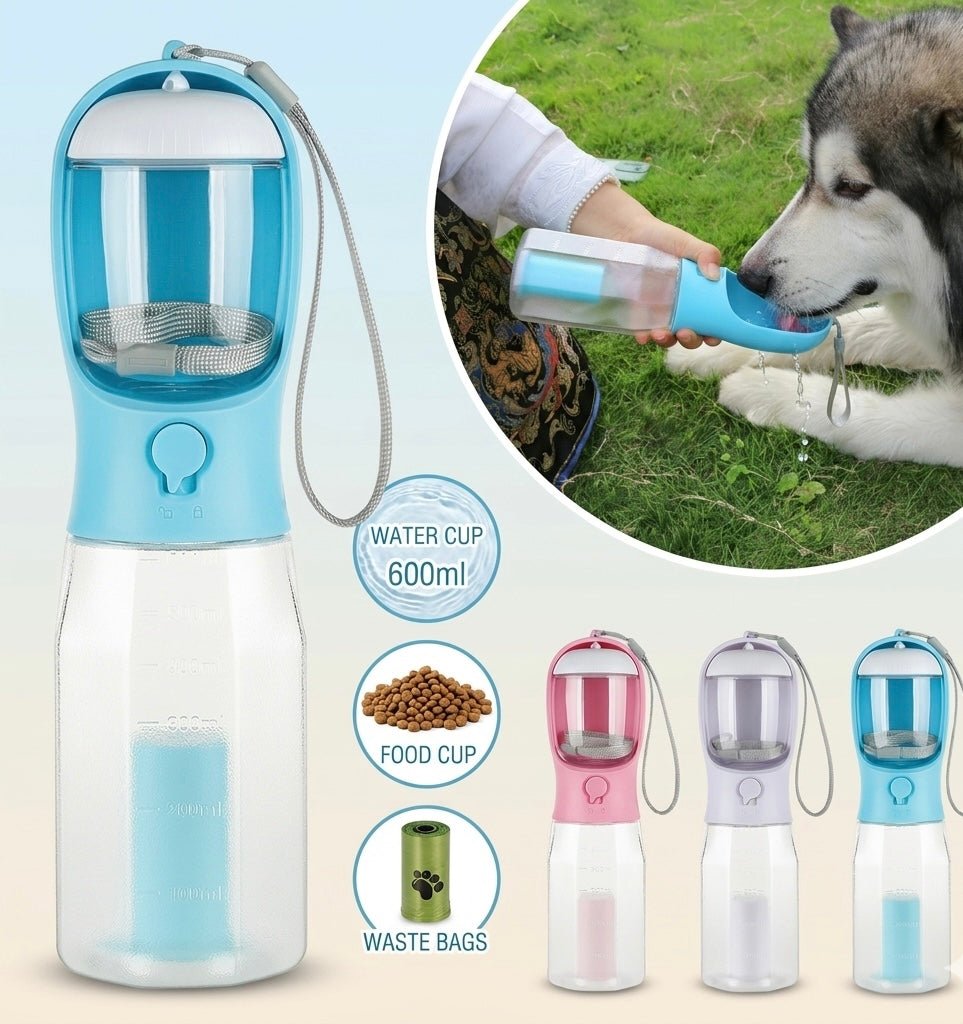 PawShield NZ™ 3 - in - 1 Portable Pet Water Bottle - PawShield NZ